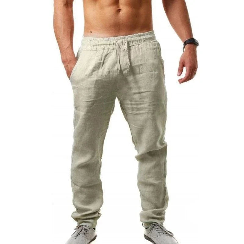 Men's Oversized Summer Cotton-Linen Wide-Leg Pants