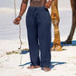 Men's Oversized Summer Cotton-Linen Wide-Leg Pants