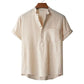 Men's Summer Cotton Linen T-shirt Beach Style Short