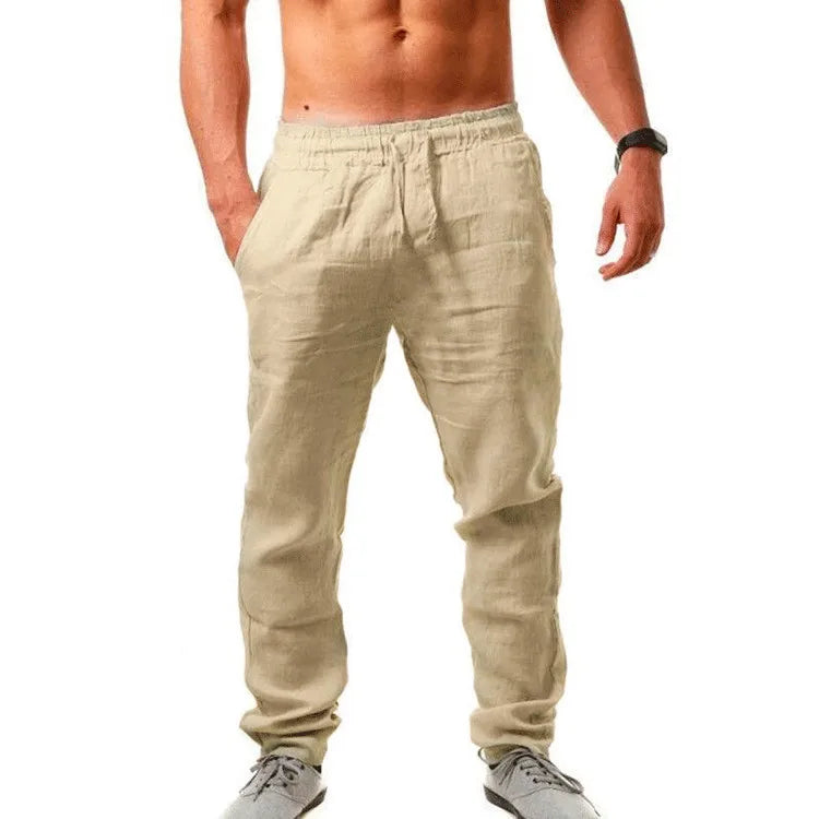 Men's Oversized Summer Cotton-Linen Wide-Leg Pants