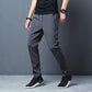Men's Straight Slim-Fit Casual Pants with Elastic Waist