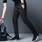 Men's Straight Slim-Fit Casual Pants with Elastic Waist