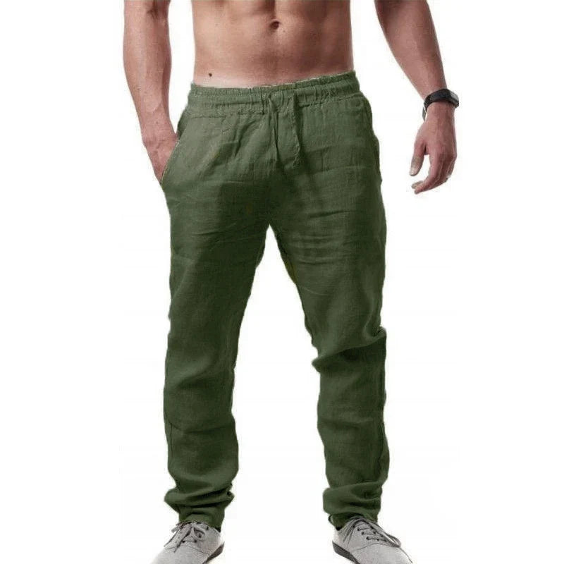 Men's Oversized Summer Cotton-Linen Wide-Leg Pants