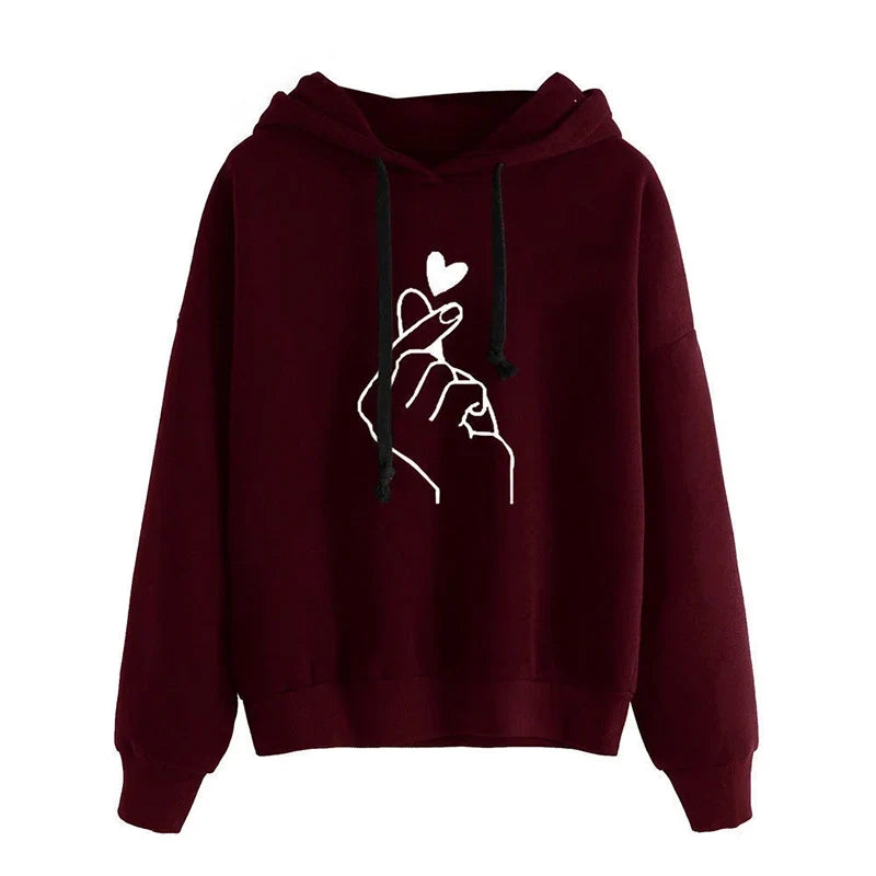 Autumn Solid Fleece Hoodie