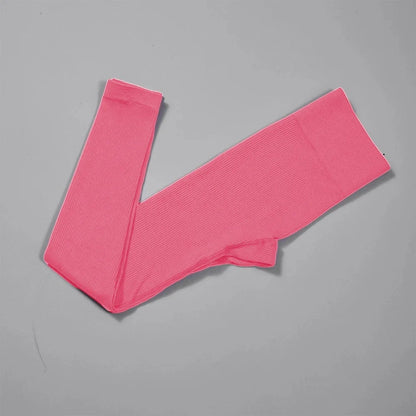 Women's High-Waisted Ribbed Yoga Leggings for Gym and Sport