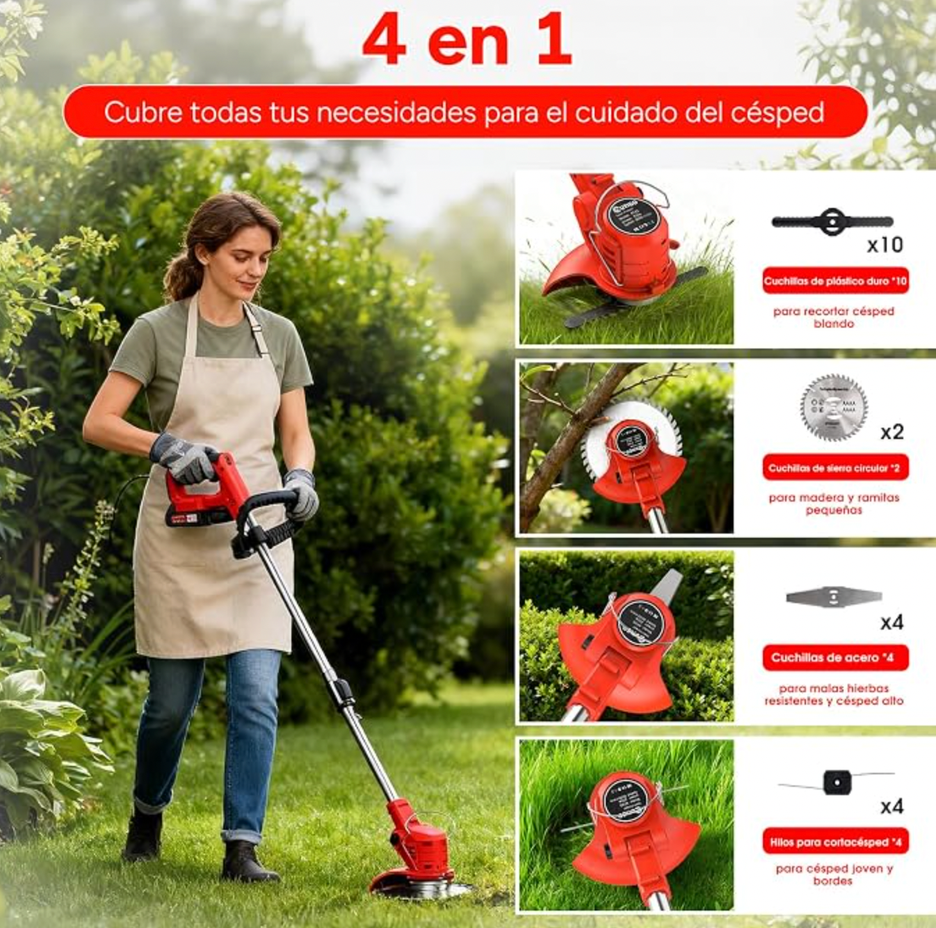 Cordless 4-in-1 Electric Grass Trimmer