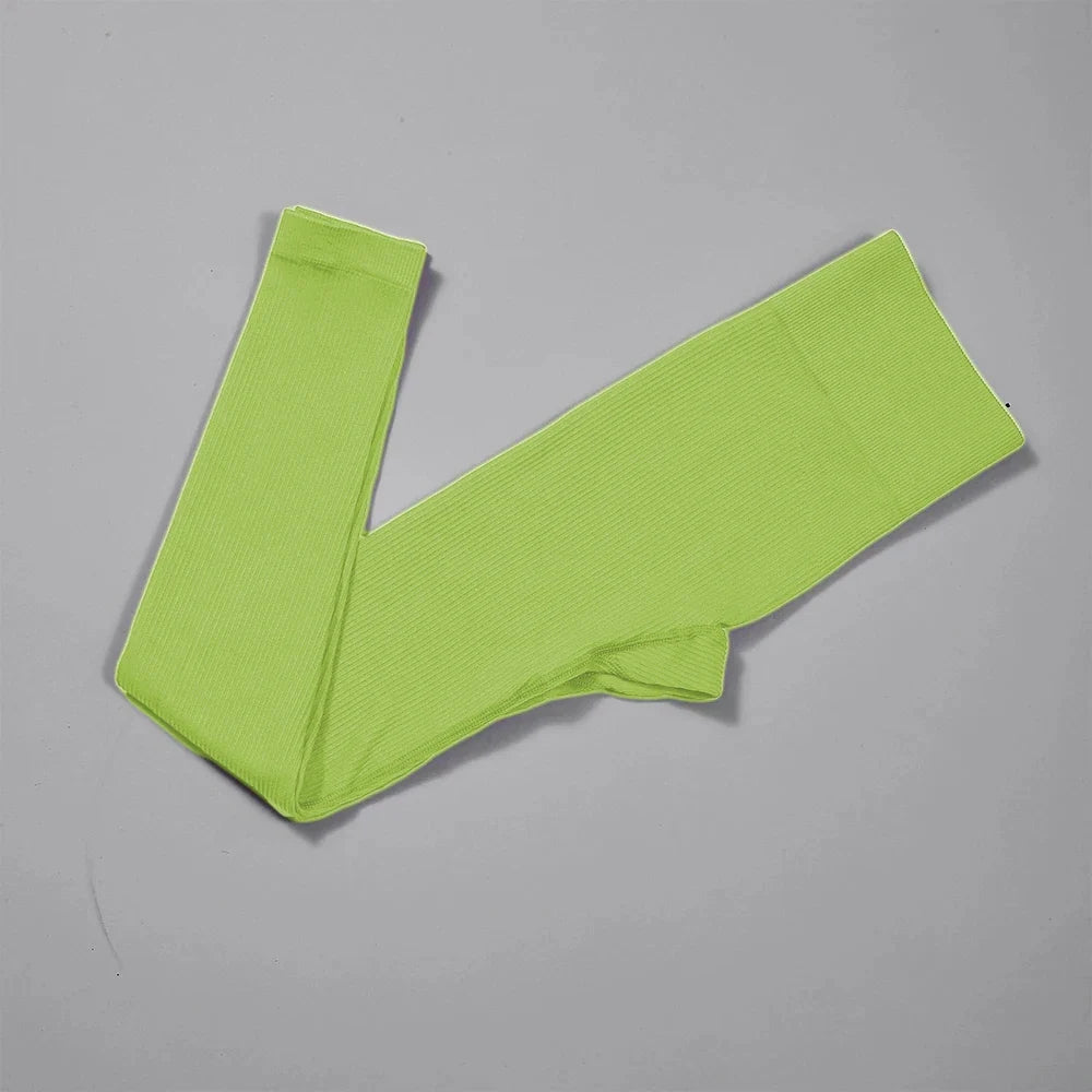 Women's High-Waisted Ribbed Yoga Leggings for Gym and Sport