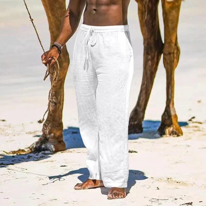 Men's Oversized Summer Cotton-Linen Wide-Leg Pants