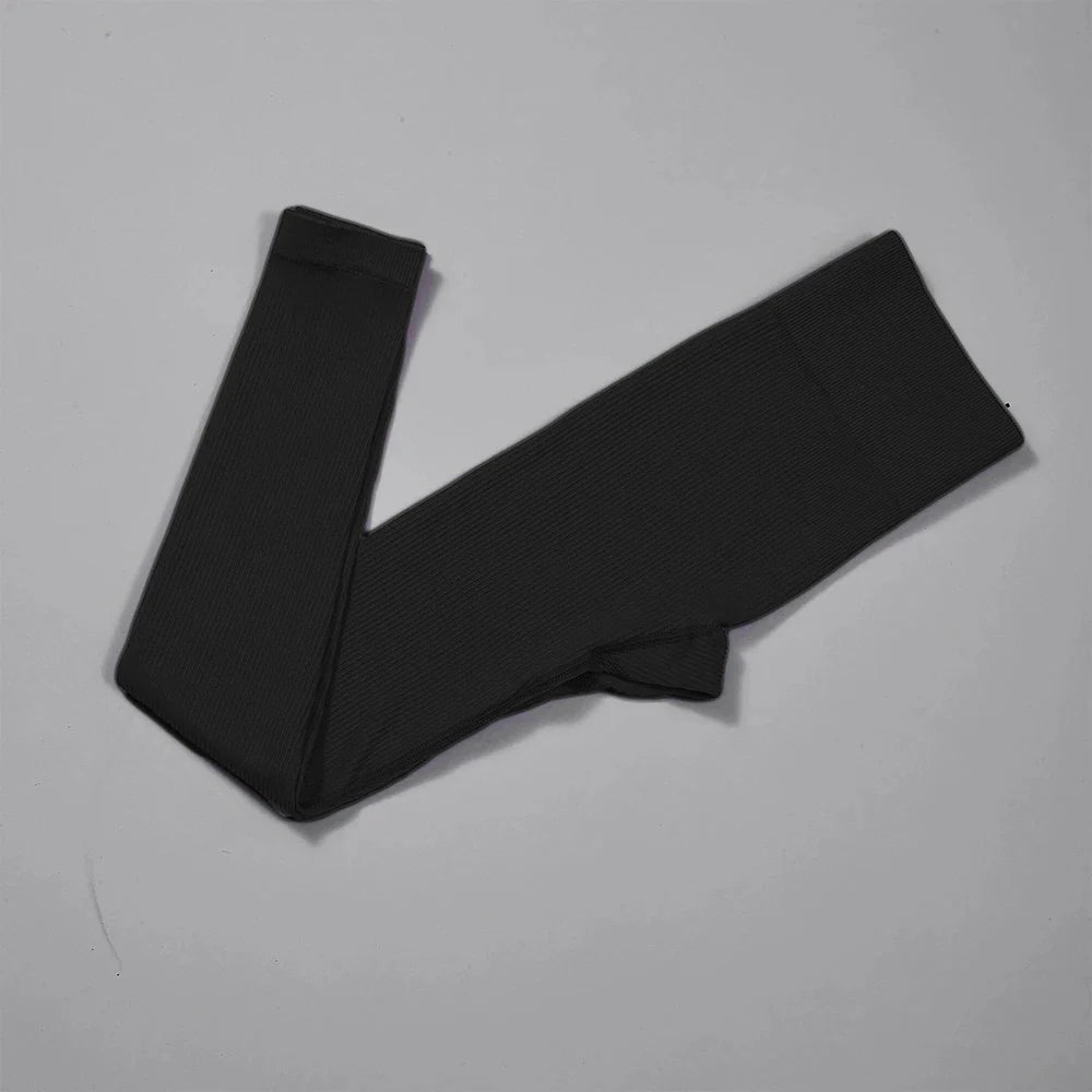 Women's High-Waisted Ribbed Yoga Leggings for Gym and Sport
